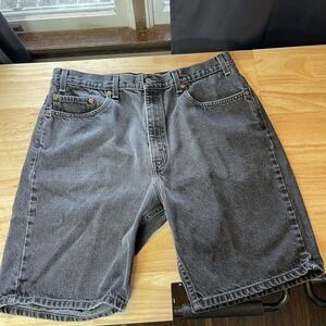 Vintage Levi's 505 Black Denim Shorts 38 x 9 (actual waist 35in) Classic